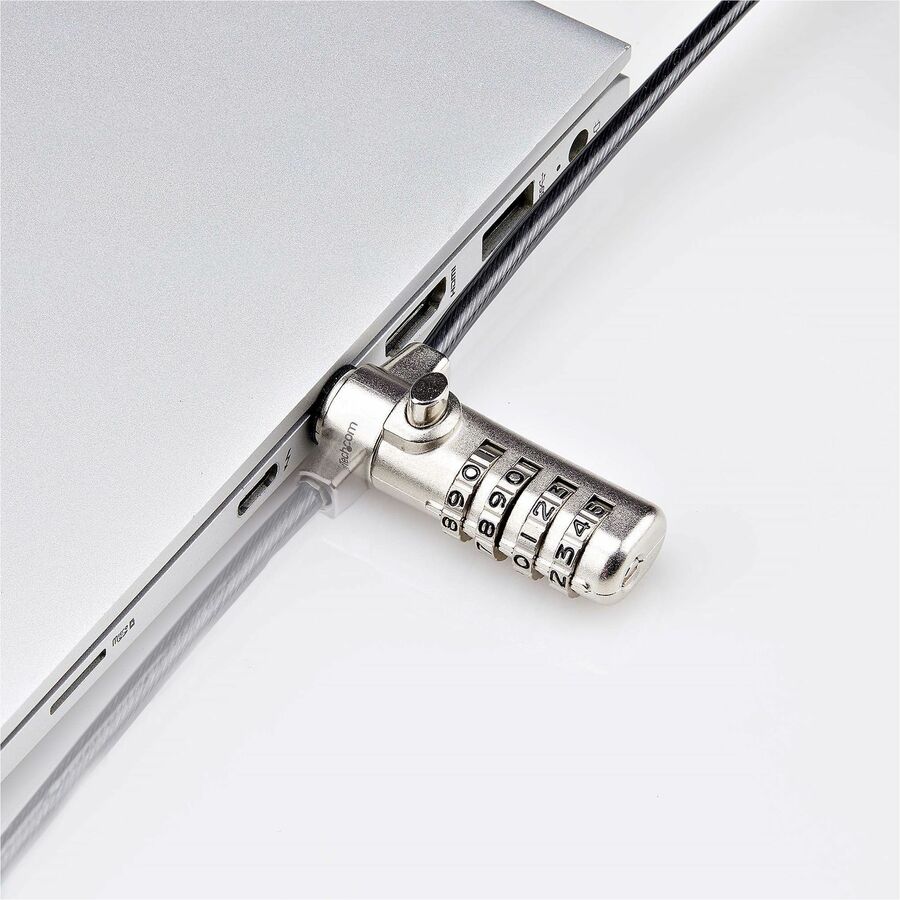 StarTech.com Slim Lock K-Slot Compatible, 6.6ft (2m) Combination Locking Cable, Desk Anti-Theft Security For Laptop/Notebook Computer StarTech.com Slim Lock K-Slot Compatible, 6.6ft (2m) Combination Locking Cable, Desk Anti-Theft Security For Laptop/Notebook Computer